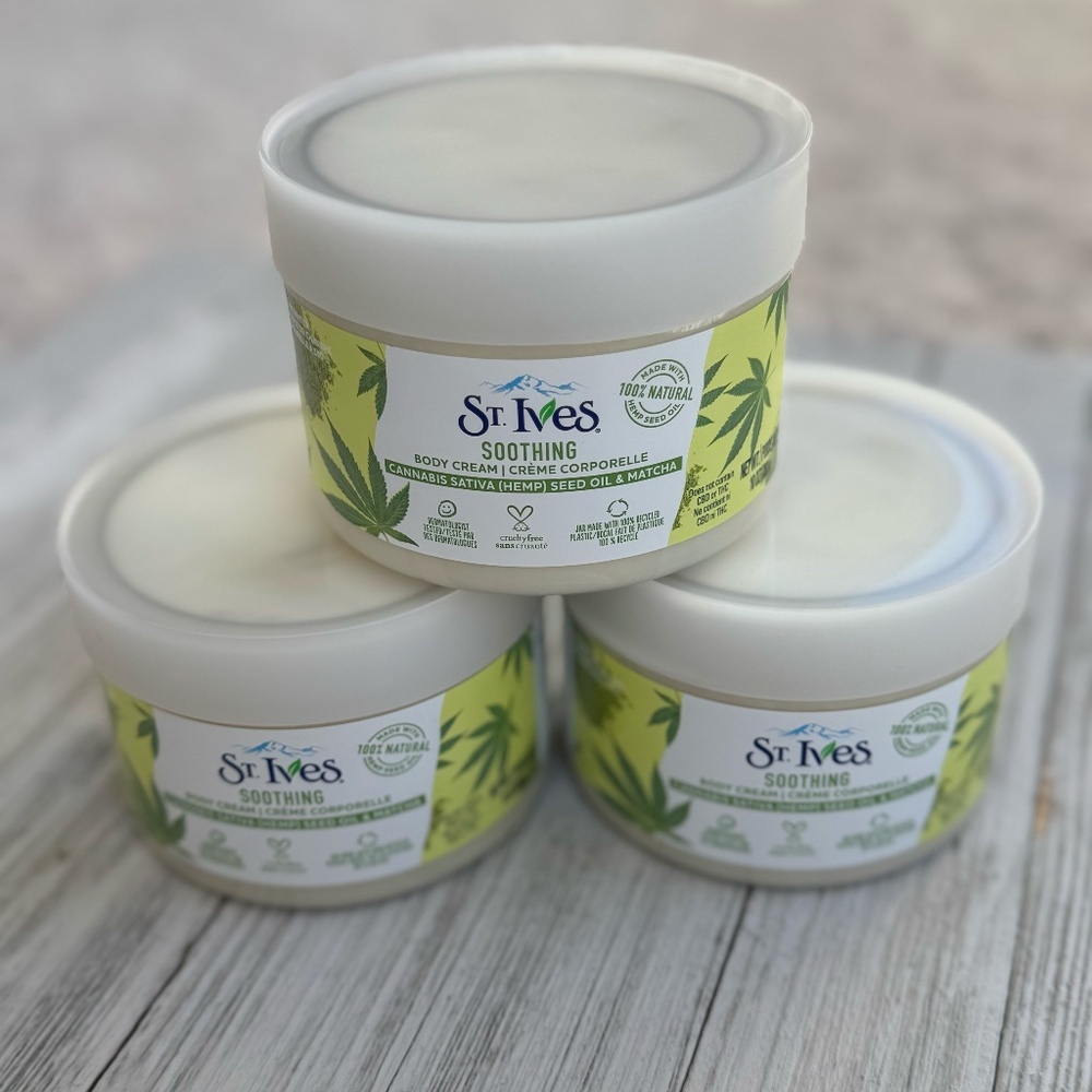 New St. Ives Body Cream Moisturizer Cannabis Sativa (Hemp) Bundle • Discontinued